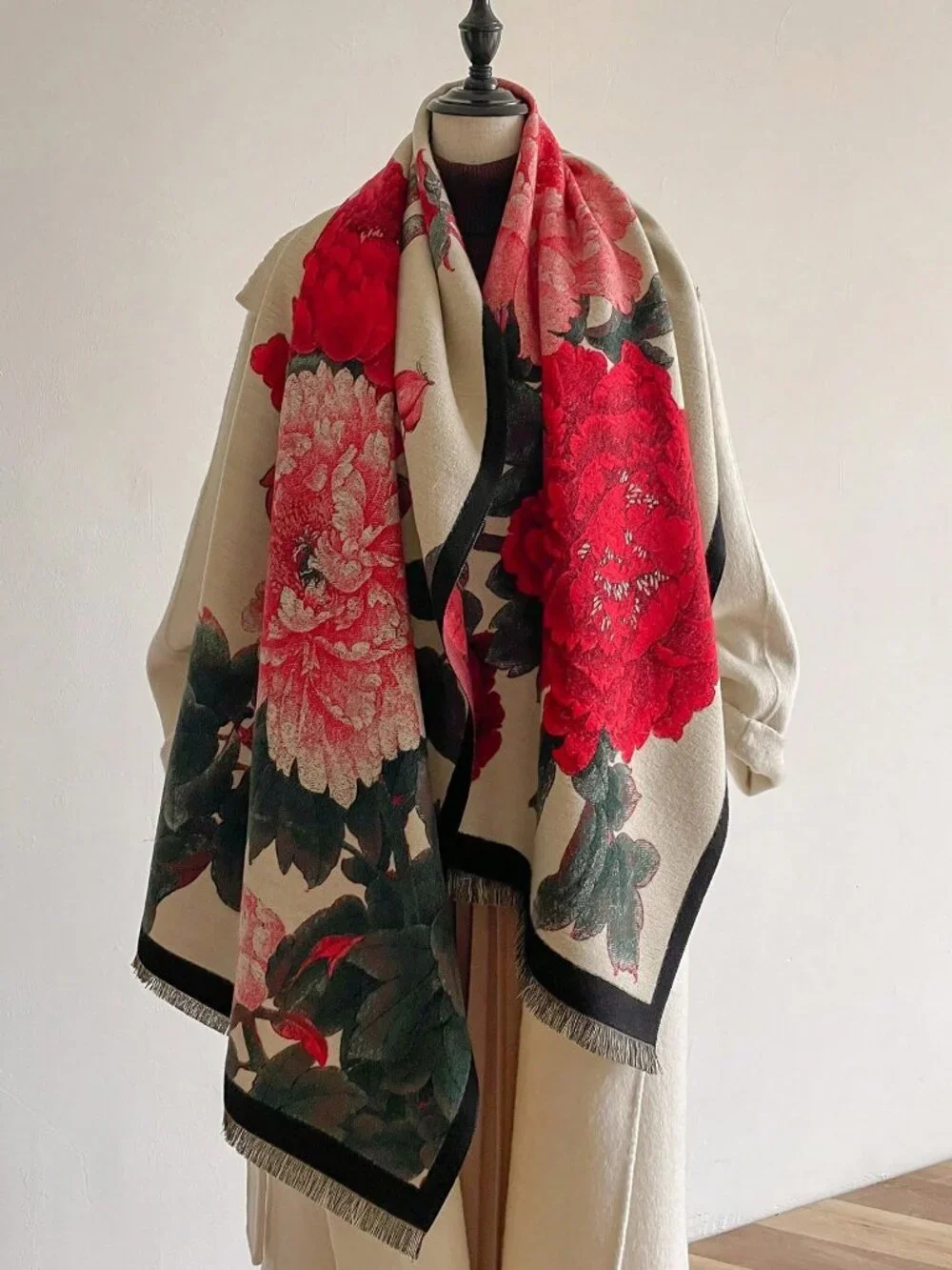 Multicolor floral Casual Women's Jacquard Thick Rectangular Scarf